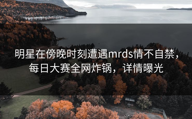明星在傍晚时刻遭遇mrds情不自禁，每日大赛全网炸锅，详情曝光